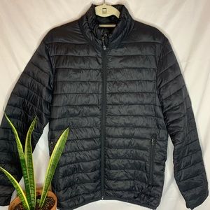 Black Swiss Tech Puffer Jacket